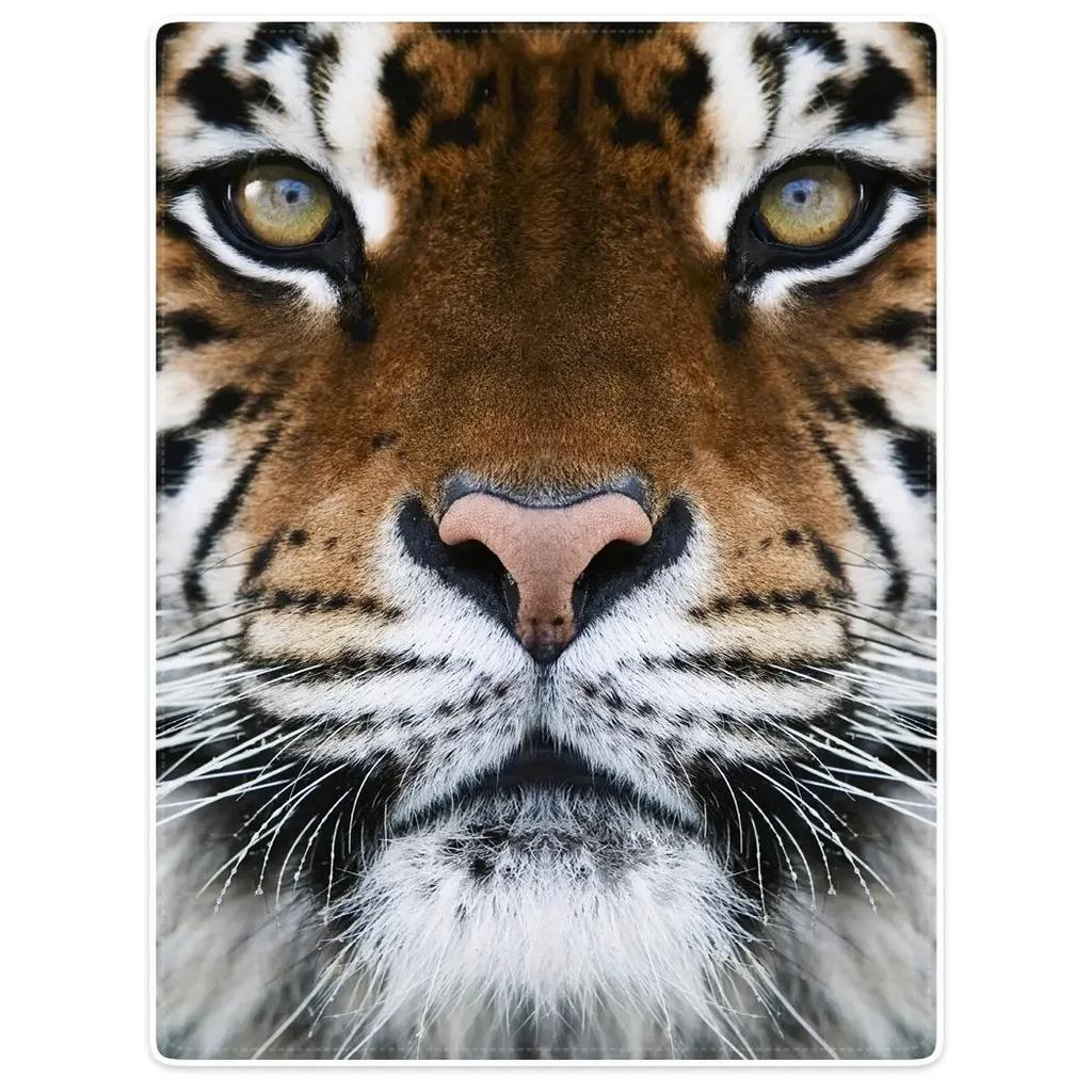 Realistic Tiger Skin Blankets Flannel Textile Decor Animal Print Skin Animal Portable Warm Throw Blankets for Bed Rug Piece King