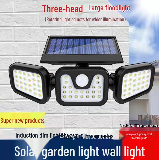 Three-Sided Solar LED Sensor Street Lamp