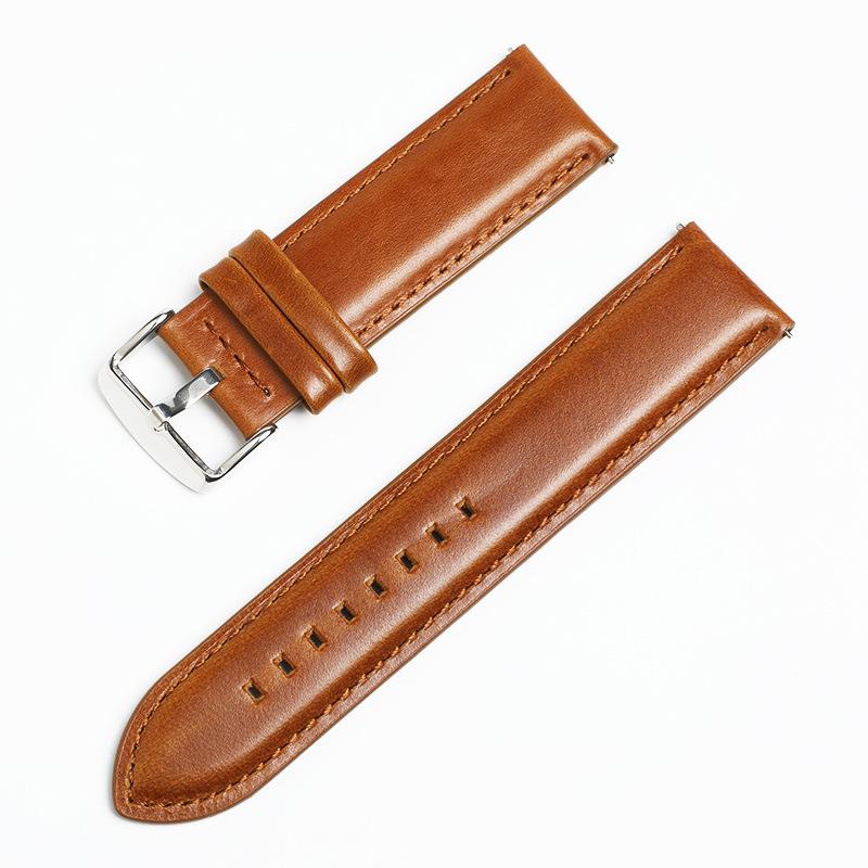 Oil Wax Leather DW Strap First Layer Cowhide Retro Real Cowhide Smart Strap Universal Quick Release Switch