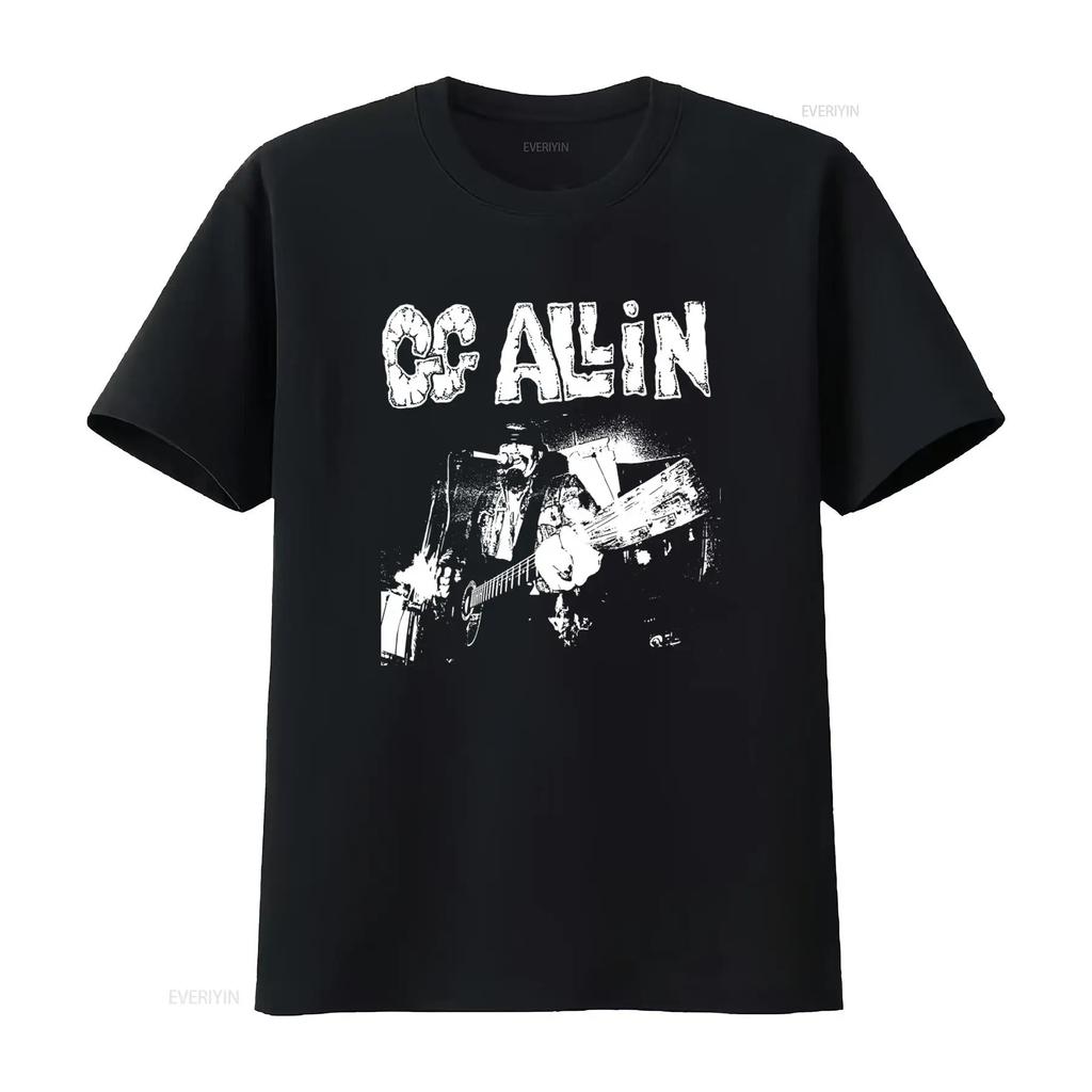 GG Allin Guitar Punk Crust Grindcore Thrash Rock Band T SHIRT vintage Washed Unisex Top For Everyday Wear homme Stretched