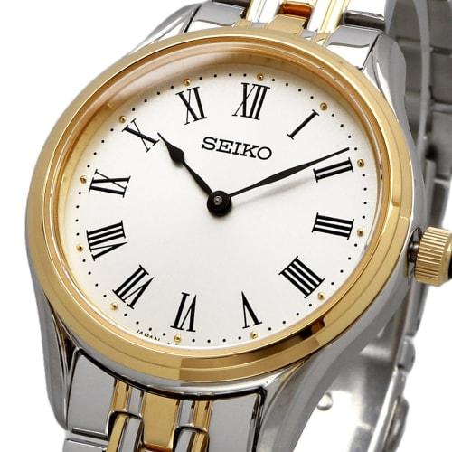 Seiko SWR070 Quartz Women's Watch, Made in Japan, Sapphire Crystal, Silver and Gold, Overseas Model