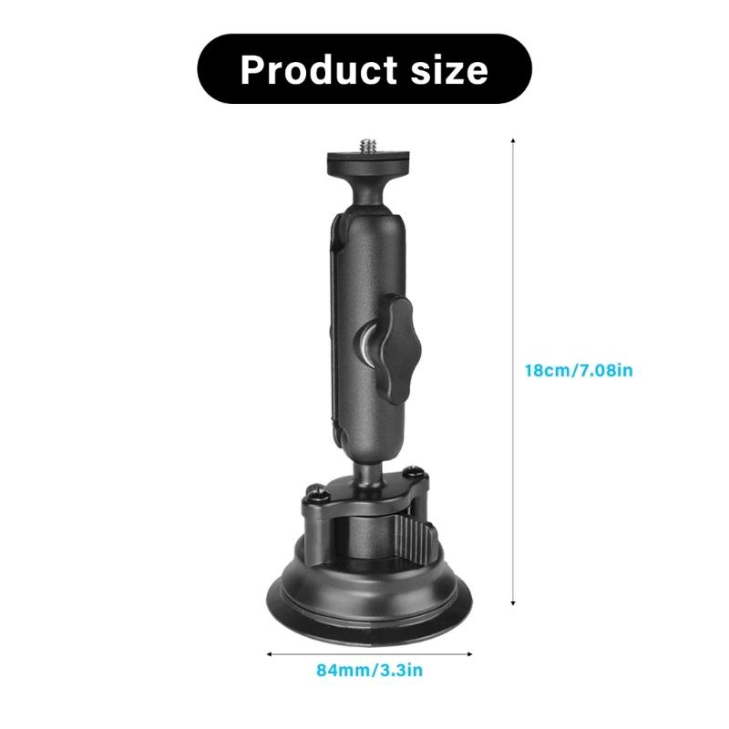 High Stability Car Window Camera Mount with 1/4" Screw 360 Degree Rotation Suction Cup for Sports Cameras Accessories