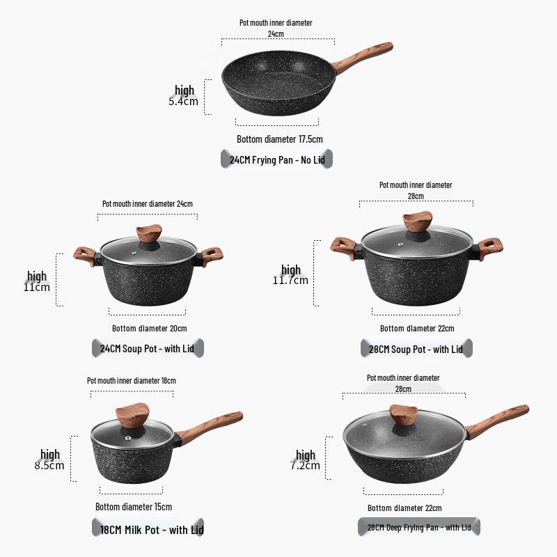 Lantuan Marble Non-stick Cookware Set