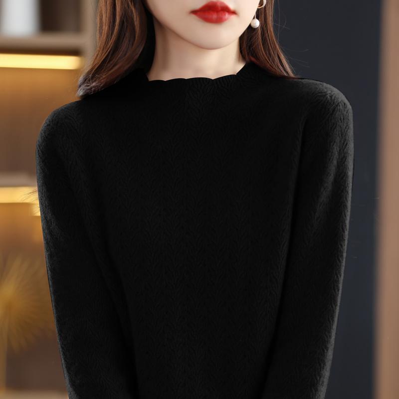 Women's Cashmere Sweater Qinghe Cashmere 30% Cashmere 70% Wool Women's Autumn and Winter Cashmere Sweater Soft and Warm