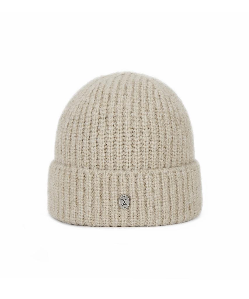 Bajal Va Curved Oval Metal Washed Beanie Beige