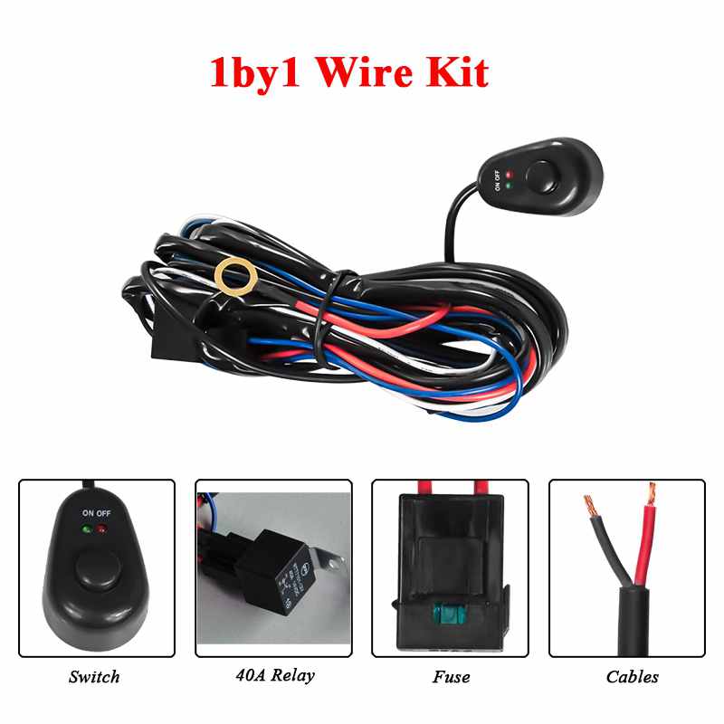 

Car Lamp Wiring Harness Kit LED Work Light Bar Wireless Remote Flashing Wire Controller for SUV Offroad Truck 4x4 4wd Jeep ATV 1 Button 14AWG
