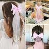 Wedding Party Bride Veil with Beadwork DoubleLayer Bows Bridal Veil Elegant Short Veil Bride Bridemaid Hair Accessories