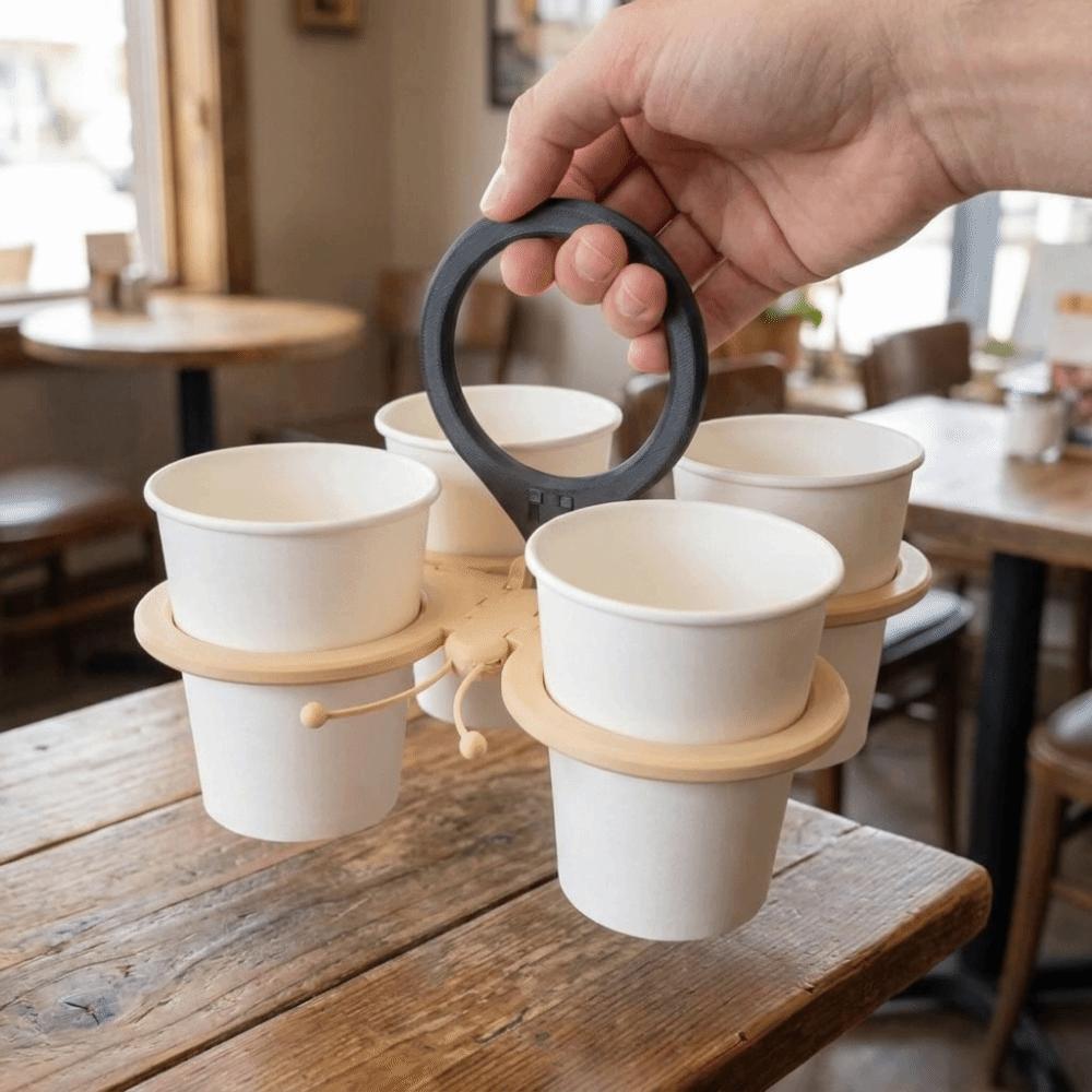 Verbrühschutz Schmetterlingsform Getränkehalter Kunststoff Faltbarer Becherhalter für Picknick