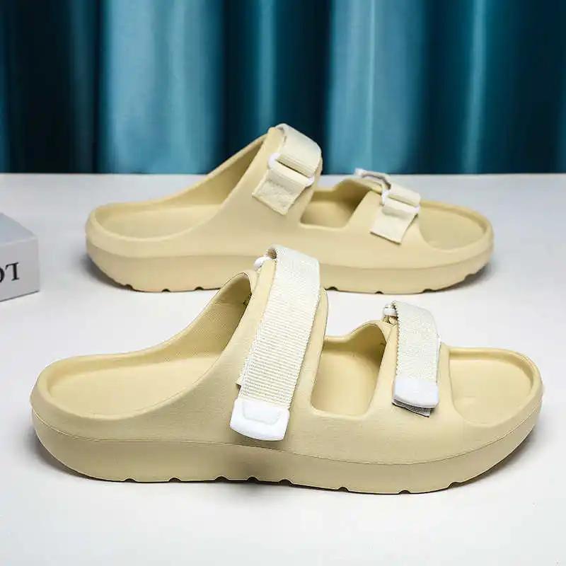 Appearance Increases Synthetic Leather Sandals Brown Slipper Slipper Men's Shoes Sports Sneakers Design Drop Shipping