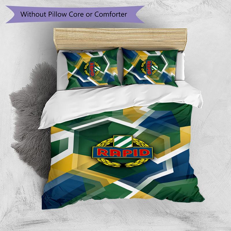 Rapid Wien FC Printed 3PCS Bedding Set Breathable Duvet Cover with Pillowcases Decorative Bed Linen for Bedroom Home