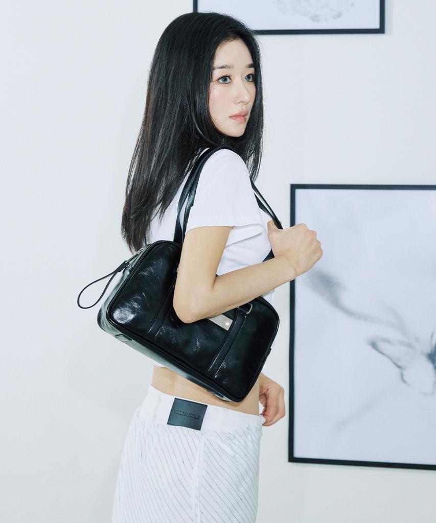 Nick&Nicole Crystal Leather Mini Boston Bag_5 Color
