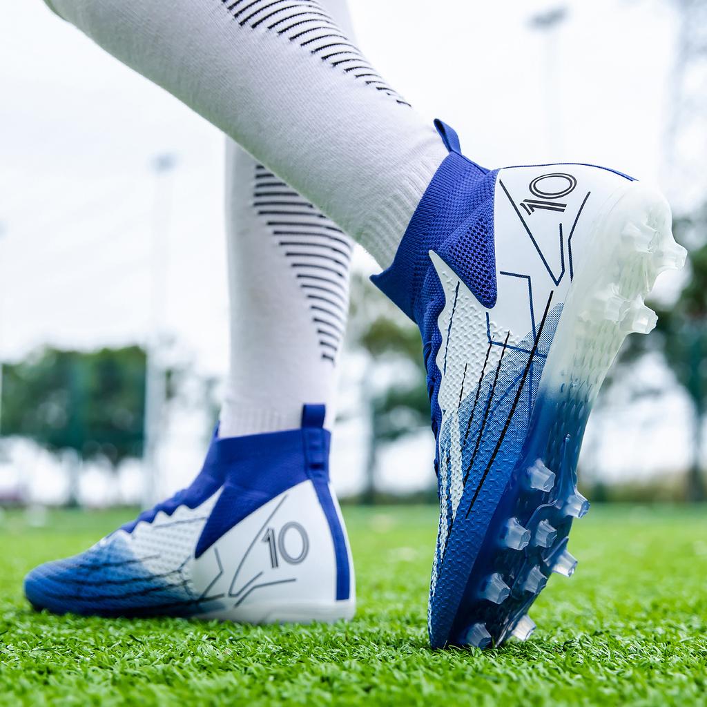 Popular high-top football shoes with broken nails boys and girls school professional training shoes with long nails assassin 10 football shoes