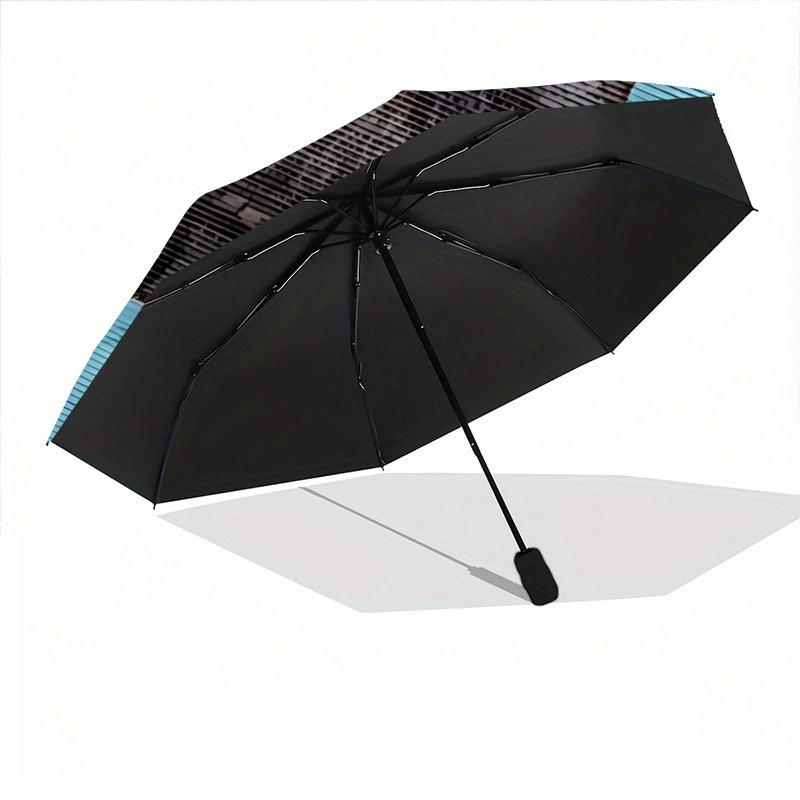 1pc Otter Family Auto Open/close, All-Season Portable Folding Umbrella for Women & Men, Travel, Everyday, Formal Events -06211