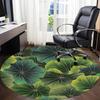 1pc Lotus Leaves Pattern Office Round Area Rug, Indoor Mat Suitable ForOffice, Under Office Chairs Bedroom Living Room Home Decor, Room Decot080