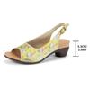 Hot Selling Summer Women's Shoes High Quality Fashionable Women's Sandals One-button Printed Open Toe Thick Heel Roman Shoes