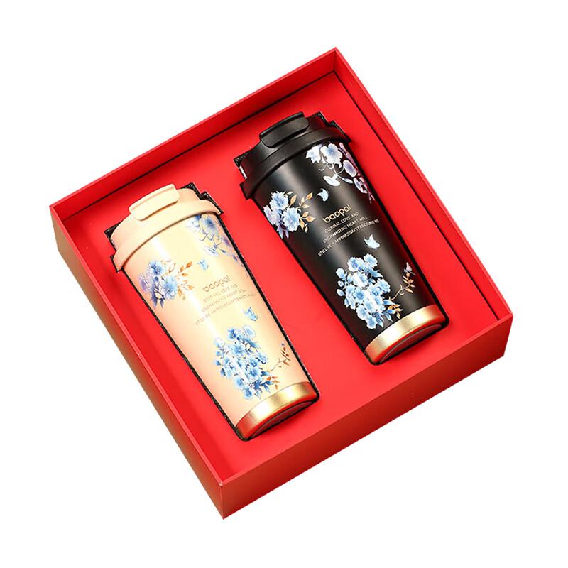 Bao Pai BP-T80 Peony 316 Stainless Steel Insulated Coffee Mug Set