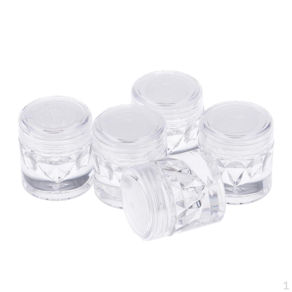 Of 5Pcs 3ml Empty Loose Case, Blusher Makeup Cosmetic Jar Containers with