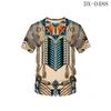 Été Nouveau T-shirt Décontracté à Manches Courtes et Col Rond pour Homme avec Impression Numérique 3D Amérindienne