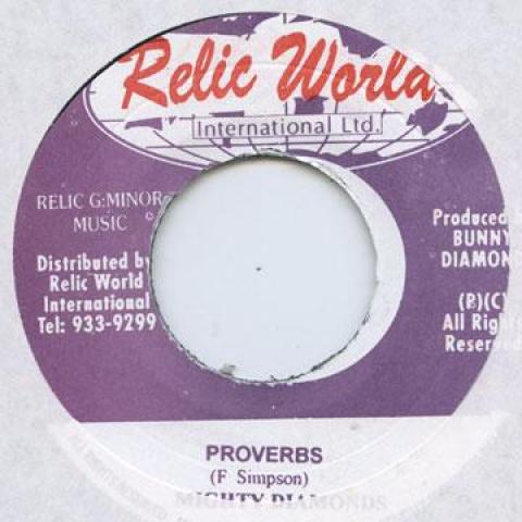 

7inch Record MIGHTY DIAMONDS - Proverbs Relic World 1984 Jamaica Reggae, Ska & Dub