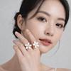 Dripping Oil Enamel Finger Ring Camellia Flower French Irregular Ring Retro Flower Ring  Women