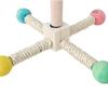 Windmill Rotating Balls Parrot Station Stick Band Bearing Interactive Bird Perch Wooden Colorful Parrot Stand Birdcages