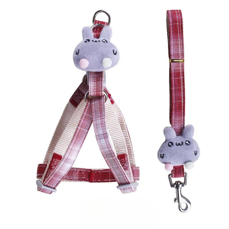 

New Pet Leash, Dog Chest and Back Walking Leash, Dog Chain, Vest Style Dog Leash, Pet Leash S size 1.0cm. красный