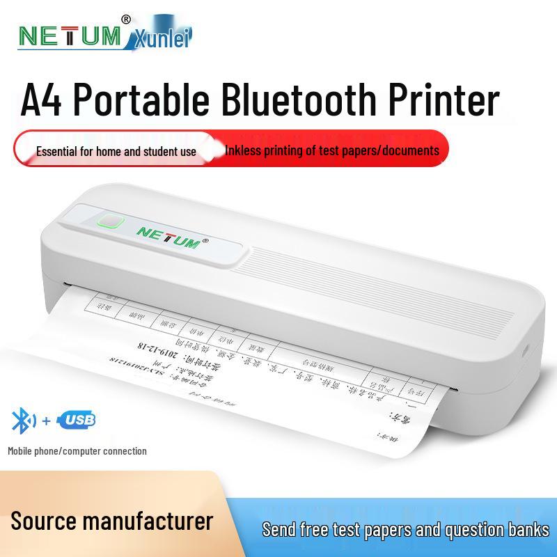 Wireless Portable Inkless A4 Printer for Home, Student, and Office