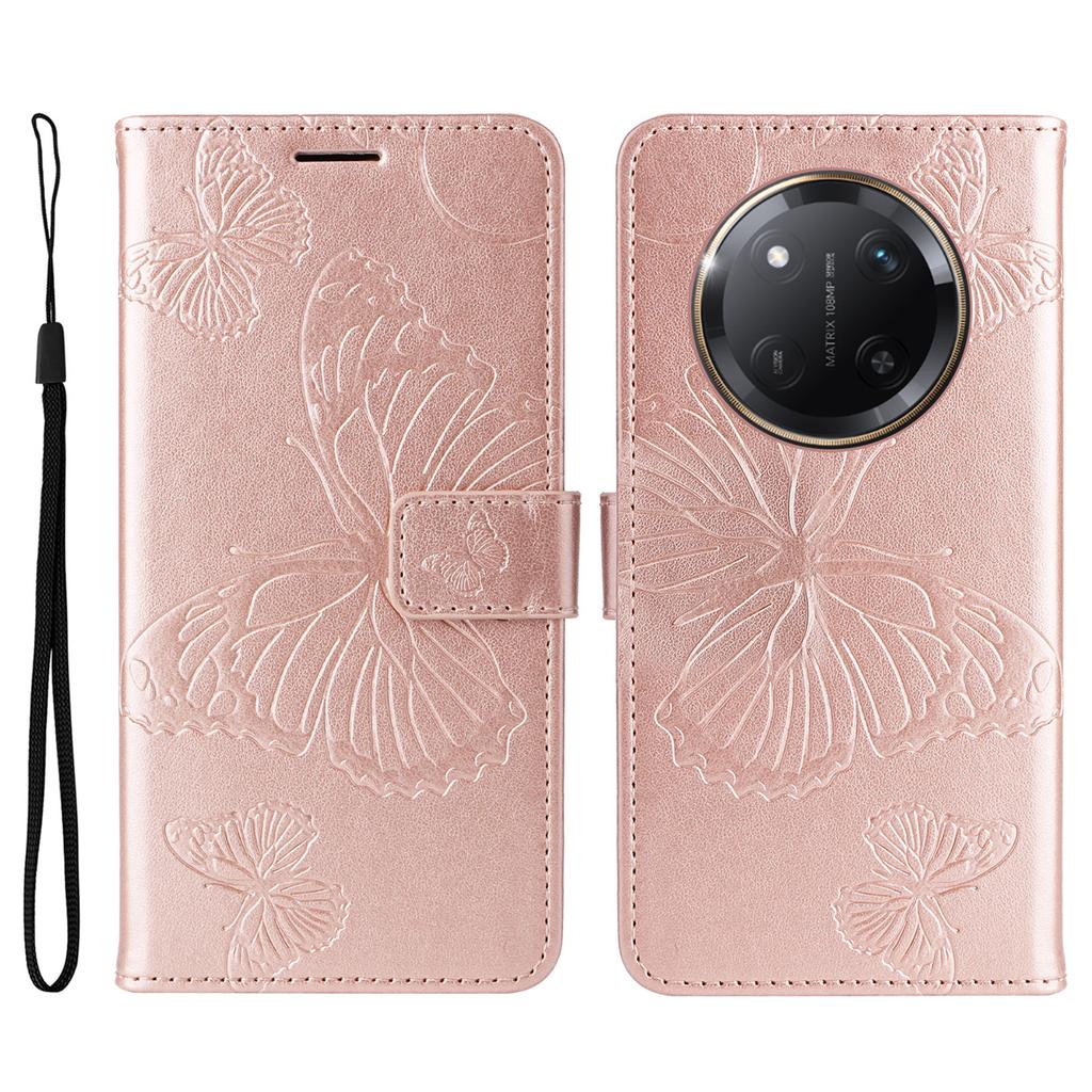 For Honor X60 Pro 5G/Magic7 Lite 5G/X9c 5G Wallet Case Floral Butterfly Imprinted Leather Phone Cover Stand