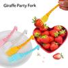 12Pcs/set Fruit Snack Toothpick Cartoon Giraffe Shape Tableware Food Picks Salad Desert Forks Kitchen Accessories Kitchen Tool