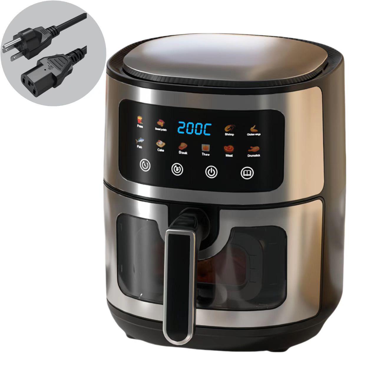 Видимая многофункциональная аэрофритюрница из нержавеющей стали – 110 В/220 В, двуязычная