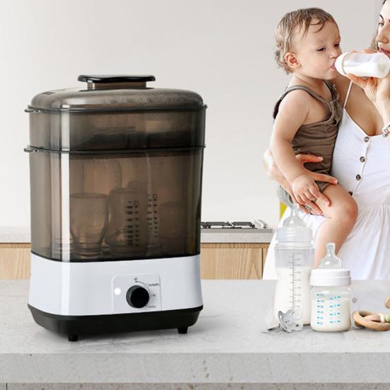 

Bottle Sterilizers And Dryer Electric Steam Bottle Sterilizers Baby Bottle Sanitizer Quick Drying Bottle Sanitizer for Baby Bottles And Pacifiers US Plug сірий