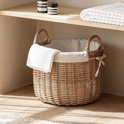Wicker Rattan Laundry Basket & Storage Hamper for Clothes, Toys, and Dolls
