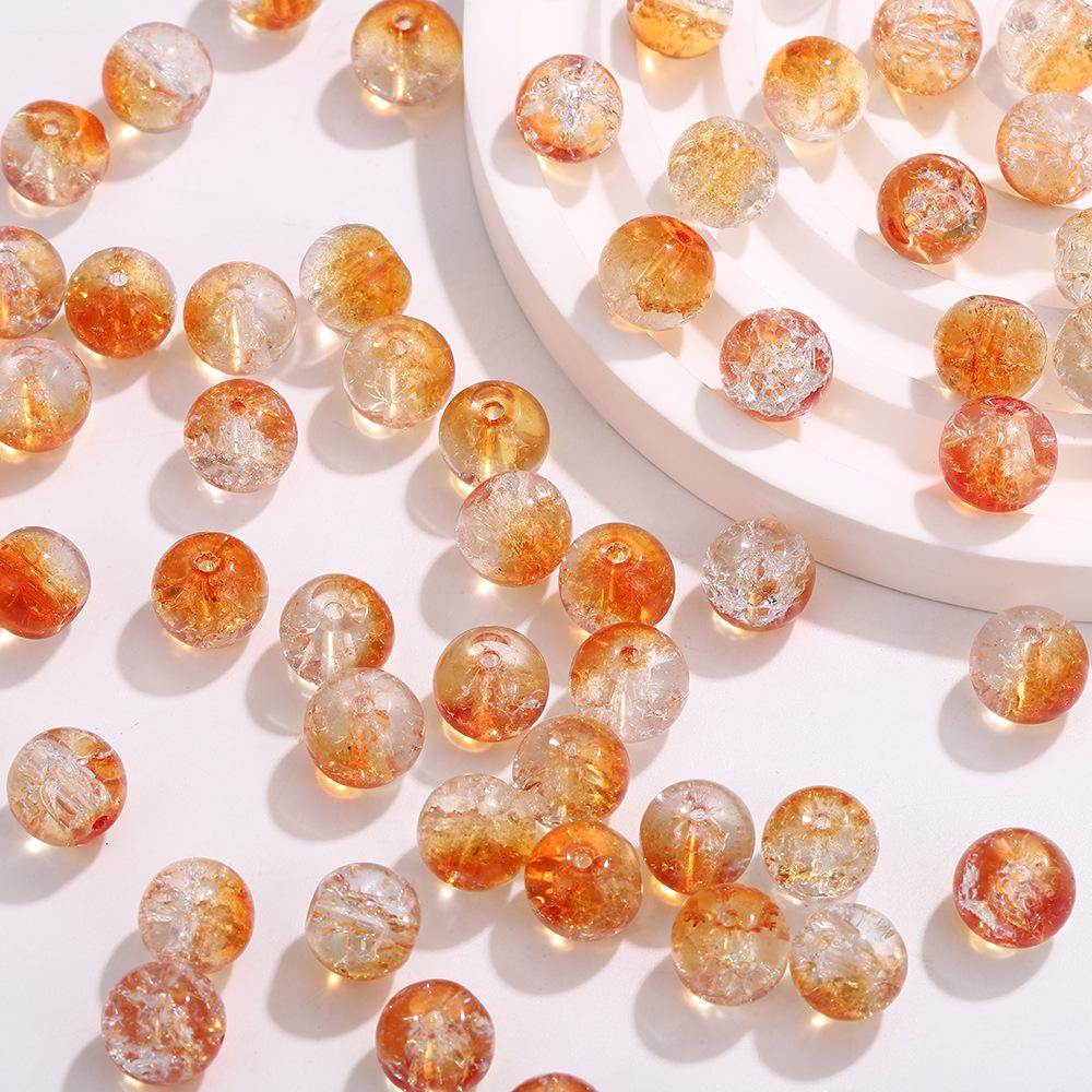 10mm Zweifarbige Crackle-Glasperlen für DIY Armbänder und Halsketten im antiken Stil