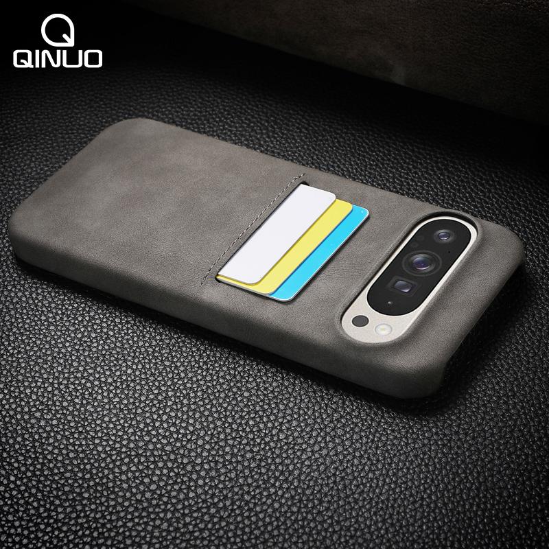 Luxury Sheep Skin Style With Card Pocket Phone Case For Google Pixel 10 9 Pro XL 8 8A 8Pro Matte Leather Clip Shockproof Cover