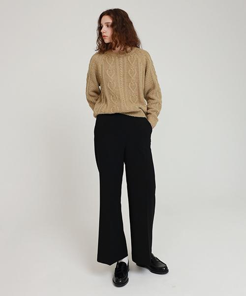 Lingseoul Bootscut Banding Pants-Black