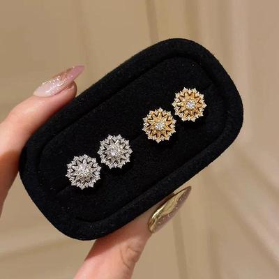 S925 Silver Snowflake Astrolabe Earrings - Christmas Style, Versatile Fashion Jewelry
