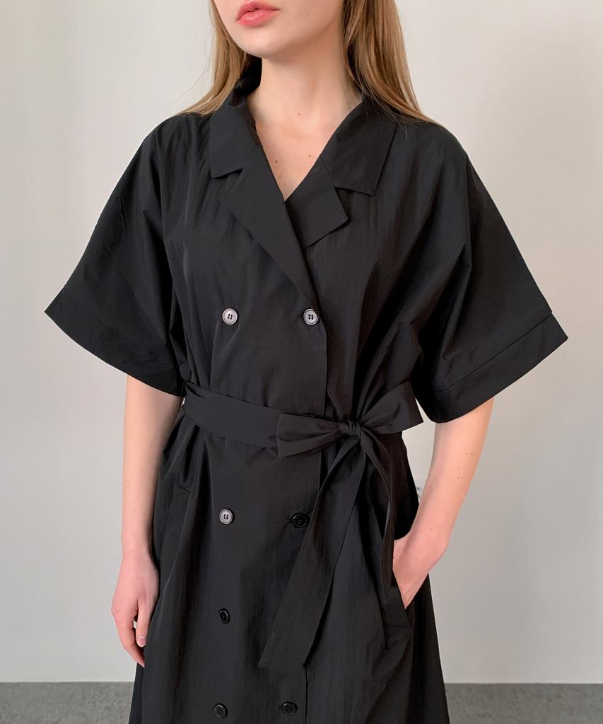 Baseukala Double-Button Long Dress (2Colors)