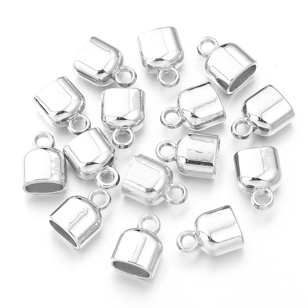 

20pcs CCB Crimp End Caps Leather Cord End Tip Clasps Connectors for Jewelry Making DIY Bracelets Necklace Keychain Accessories