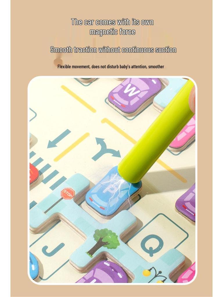 Magnetic Marble Maze Toy: Toddler Parking Lot & Magnet Puzzle for Early Education and Logical Thinking