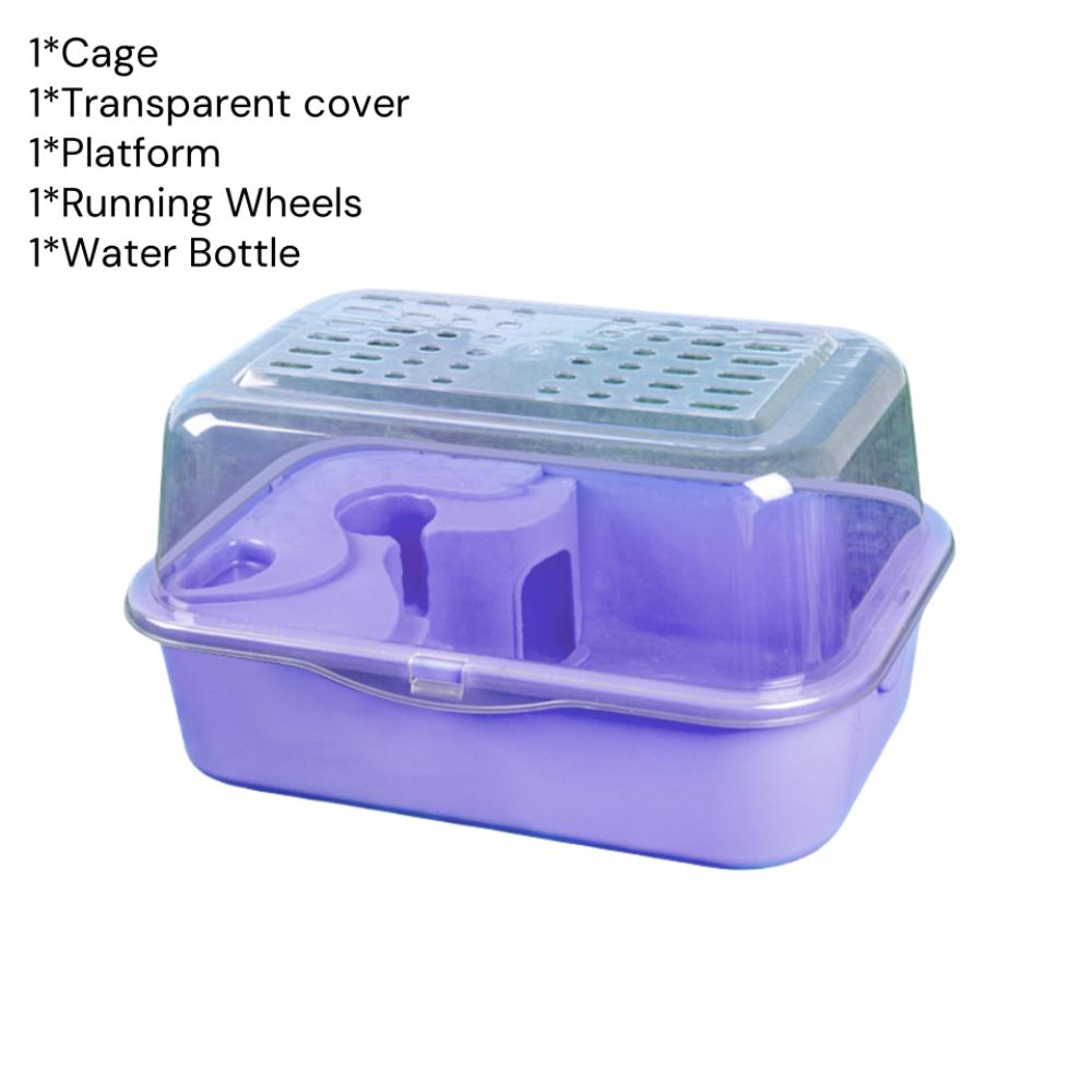 Doppelschichtiges Hamsterhabitat Klarsichtdeckel Kleintierhaus Tragbarer Hamsterkäfig für Kleintiere