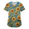 Women's Short Sleeve Fashion V Neck With Pockets Floral Print Tops  Clothes