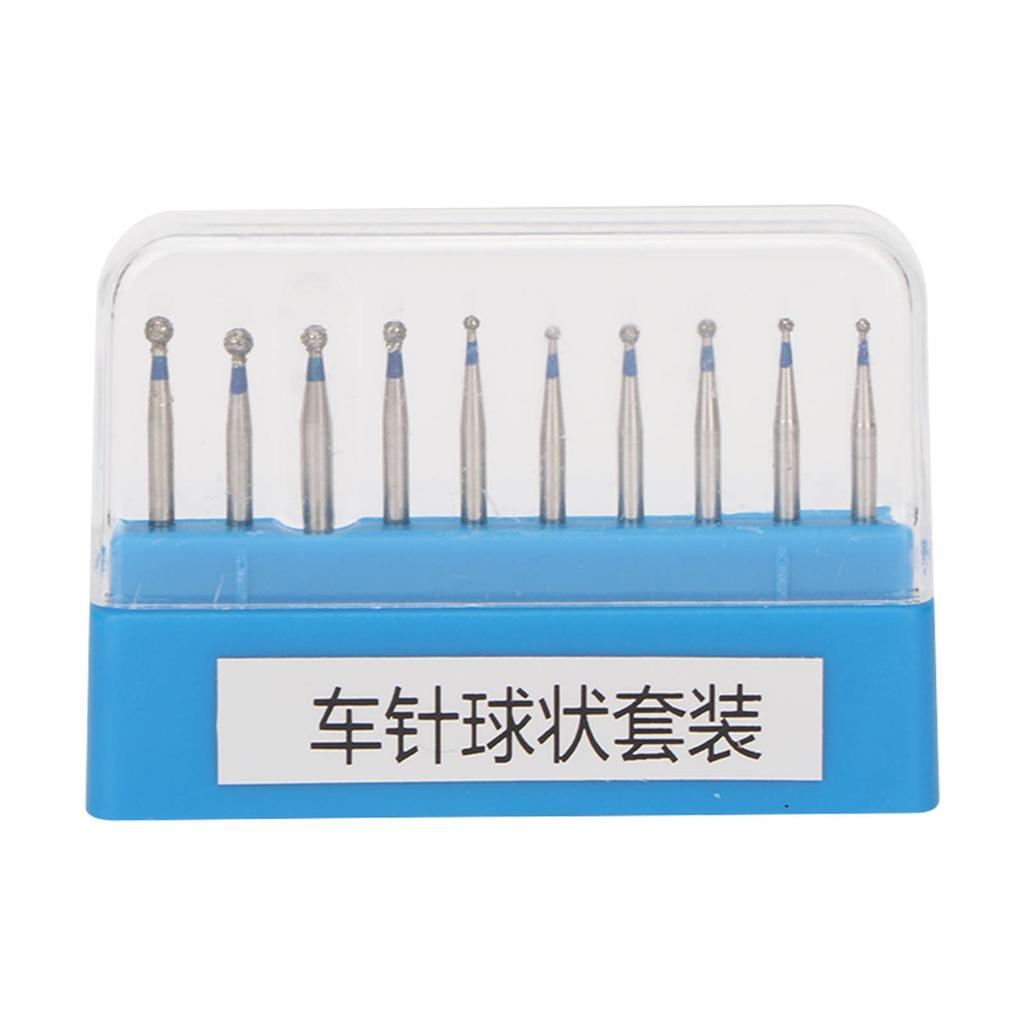 10pcs Spherical Dental Burrs Reduce Injury High Hardness Stainless Steel Dental Handpiece Burrs for