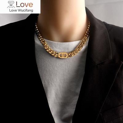 316l Stainless Steel Cuban Chain Women 'S Necklace Trendy Hip -Hop Streetwear Personality Thick Choker Neck Exaggerated Jewelry