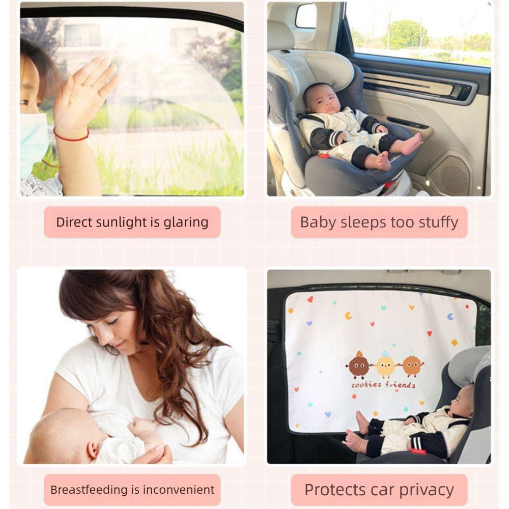 UV Protection Cartoon Car Curtain Embedded Rail Vehicle Privacy Shades  Car Interior Accessories
