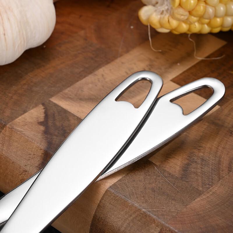 Yidengxia 304 Stainless Steel Polished Flat Handle Skimmer Spoon