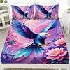 1 Stück Spannbettlaken Lila Katze Drachenaugen Spinne Gedruckt 100% Polyester Atmungsaktives Bettwäscheset für Heimdekor Ohne Kissenbezug