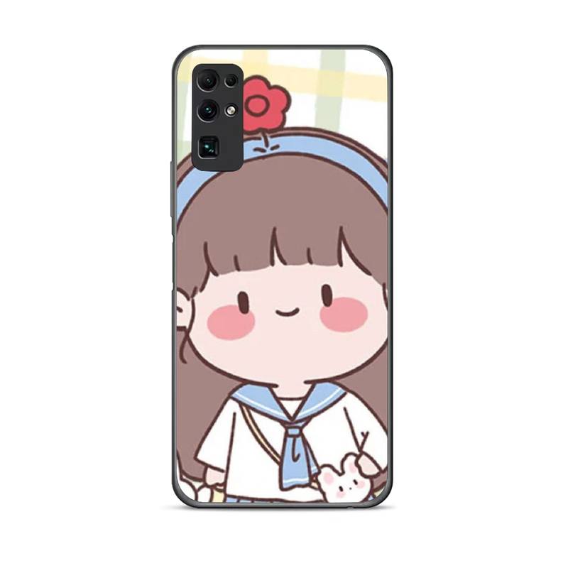 Cute Cartoon Girl Phone Case For Huawei G7 G8 P7 P8 P9 P10 P20 P30 Lite Mini Pro P Smart Plus Cove Fundas