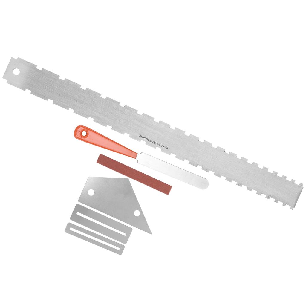 Gitarrenreparaturwerkzeuge Bundpolierfeile Kerbrichtlineal Saiteninstrument Wartungskit