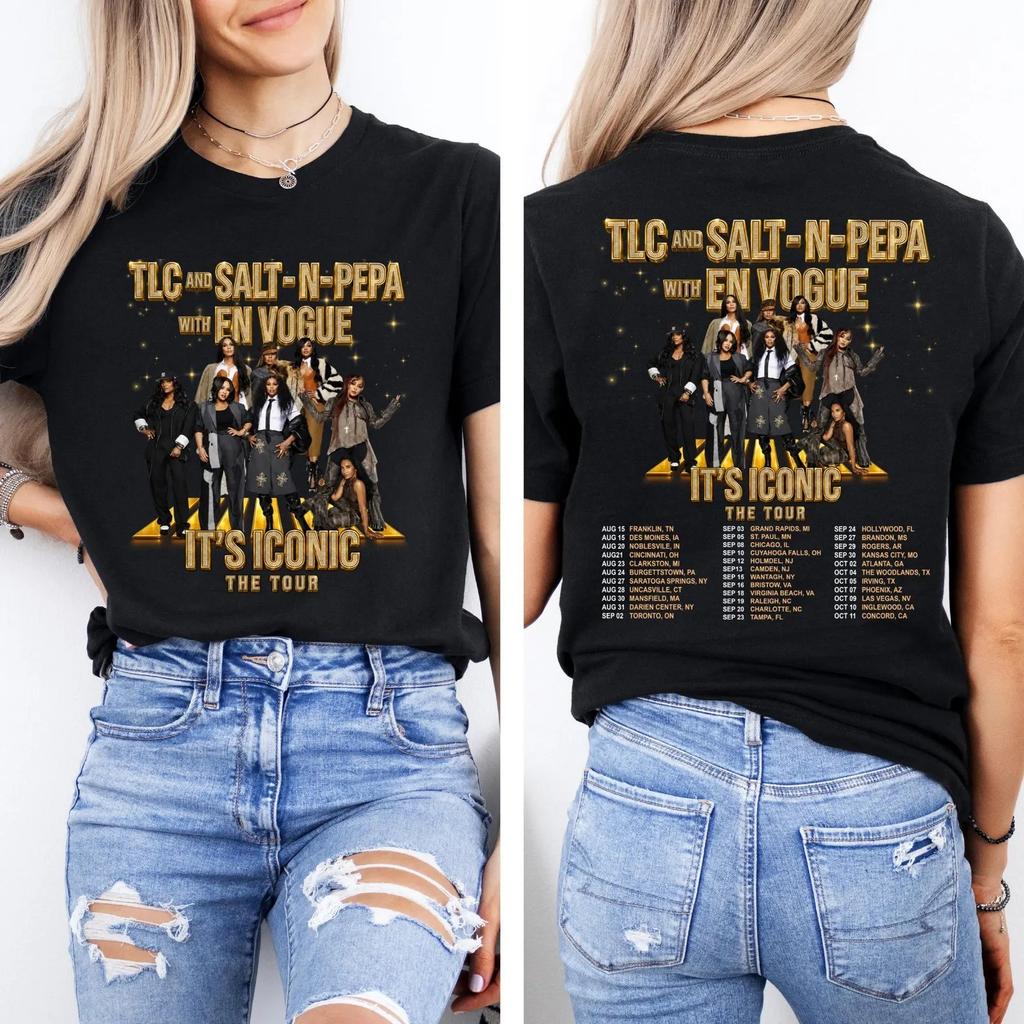 TLC Salt-N-Pepa Tour 2026 Tričko, Ikona Tour Tričko, 90. léta R&B Hip Hop Vintage