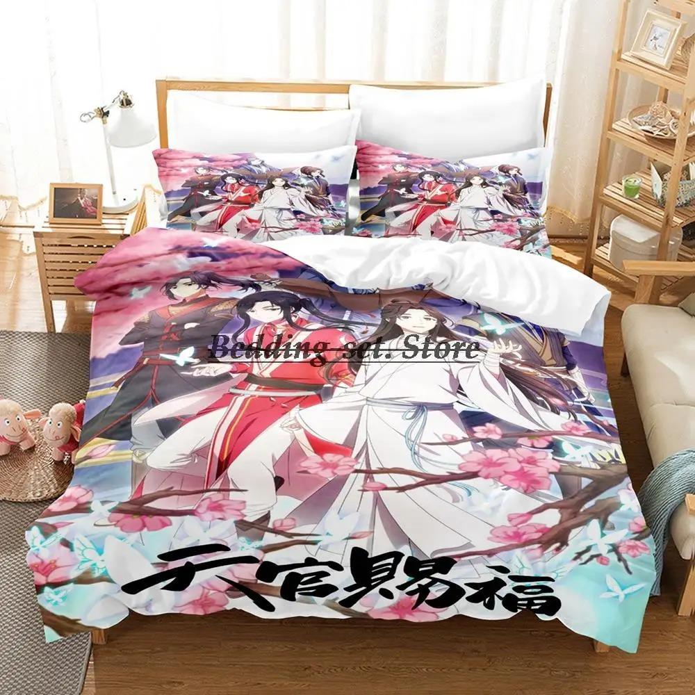 

Heaven Official s Blessing Bed Cover Kit Single Size Single Size Full Queen Dimension King Size Size Bed Kit Aldult Kid Bedroom Duvetcover Sets Anime EU Single 135x200cm